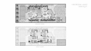 Планировка виллы 5 спален в ЖК THE FARMHOUSES № 11007